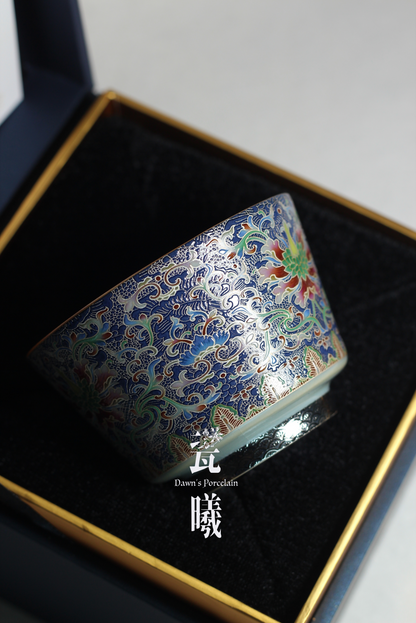 開片裂紋掐絲銀彩杯