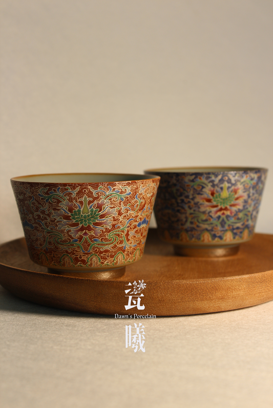 開片裂紋掐絲銀彩杯