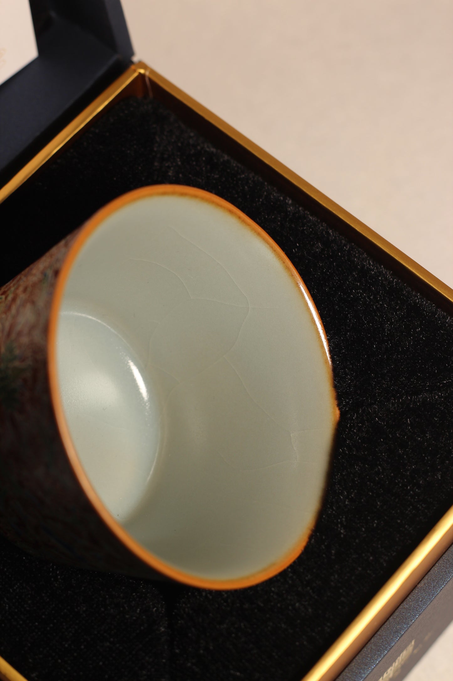 開片裂紋掐絲銀彩杯